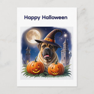 Englische Dogge Mastiff Halloween  Postkarte