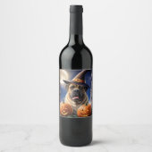 Englische Dogge Mastiff Halloween Weinetikett (Vorderseite)