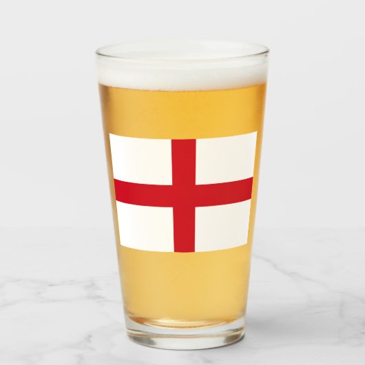Englische Flagge (England) Glas (Vorne (Gefüllt))