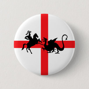 Englische Flagge George und der Drache Button