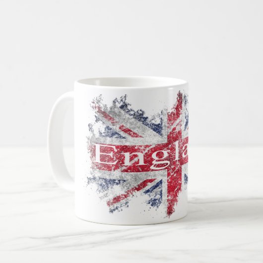 Englische Flagge Kaffeetasse (Vorderseite Links)