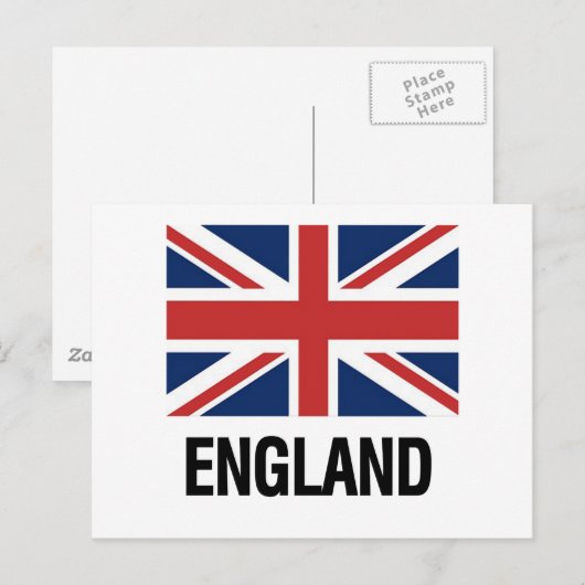 Englische Flagge Postkarte (Vorne/Hinten)
