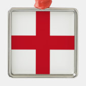 Englische Flagge Silbernes Ornament (Vorne)