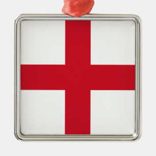 Englische Flagge Silbernes Ornament