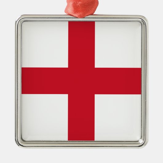 Englische Flagge Silbernes Ornament (Vorne)