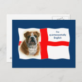 Englische Flagge und Bulldog Postkarte (Vorne/Hinten)