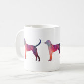 Englische Foxhound Geometric Pattern Silhouette Kaffeetasse (Vorderseite Links)