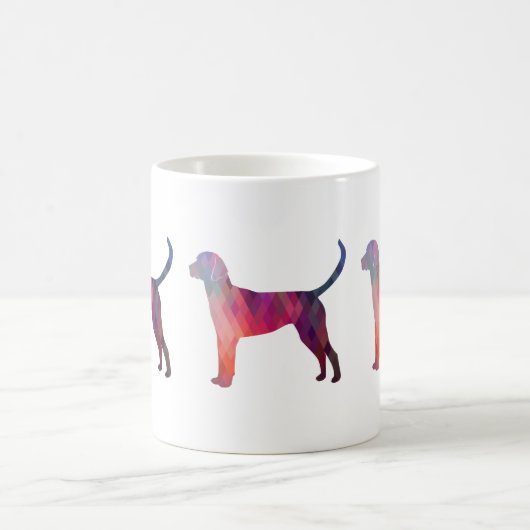 Englische Foxhound Geometric Pattern Silhouette Kaffeetasse (Mittel)
