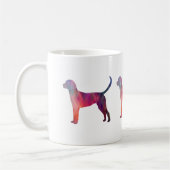 Englische Foxhound Geometric Pattern Silhouette Kaffeetasse (Links)