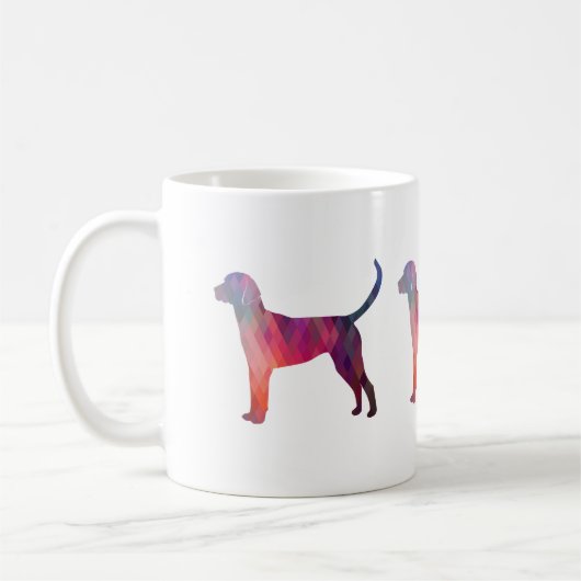 Englische Foxhound Geometric Pattern Silhouette Kaffeetasse (Links)