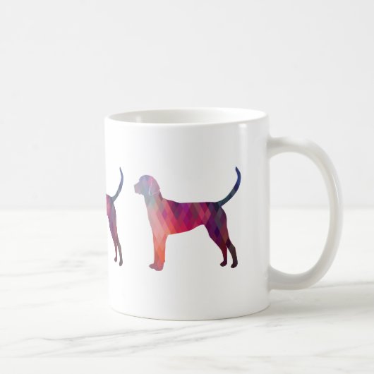 Englische Foxhound Geometric Pattern Silhouette Kaffeetasse (Rechts)