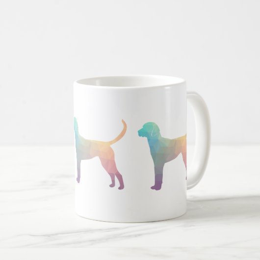 Englische Foxhound Geometric Pattern Silhouette Kaffeetasse (VorderseiteRechts)