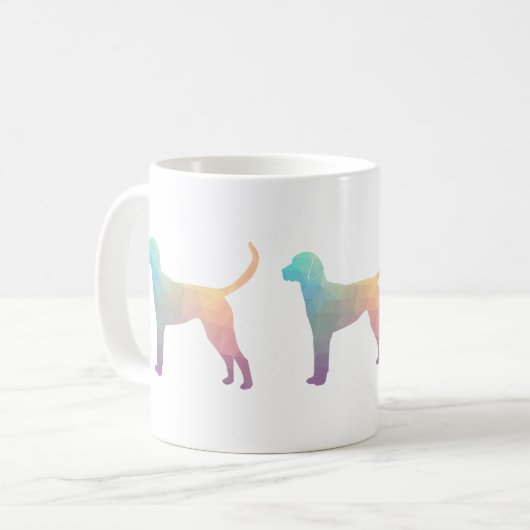 Englische Foxhound Geometric Pattern Silhouette Kaffeetasse (Vorderseite Links)