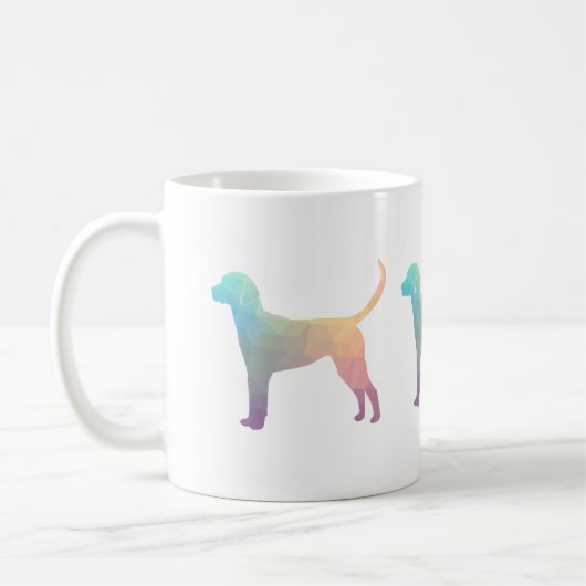 Englische Foxhound Geometric Pattern Silhouette Kaffeetasse (Links)