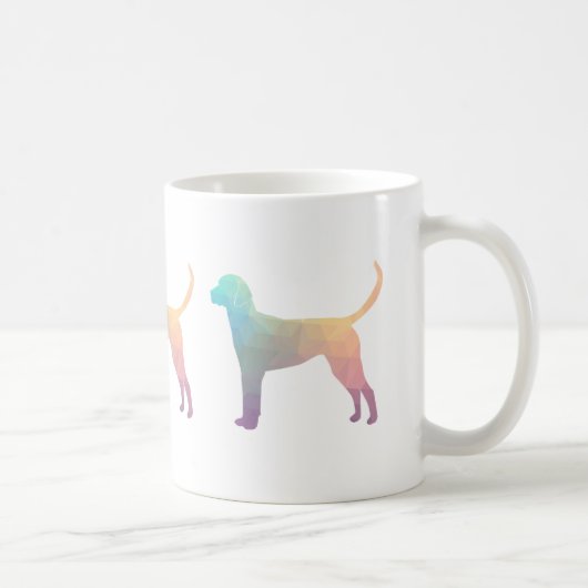 Englische Foxhound Geometric Pattern Silhouette Kaffeetasse (Rechts)