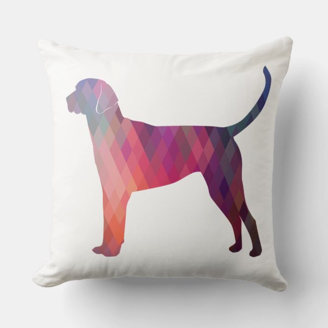 Englische Foxhound Geometric Pattern Silhouette Kissen (Vorderseite)