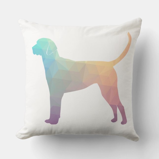 Englische Foxhound Geometric Pattern Silhouette Kissen (Vorderseite)