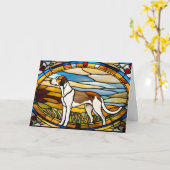 Englische Foxhound-Hartglaskarte Karte (Gelbe Blume)