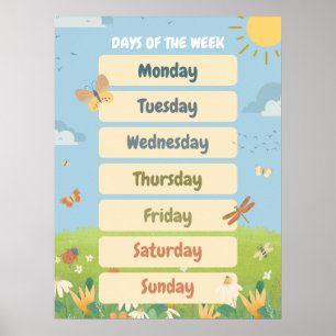 Englische Frühlingstage im Klassenzimmer Poster