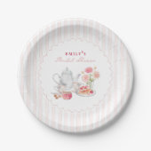 Englische Garten-Teeparty-Brautabschied Pappteller (Vorderseite)
