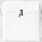 Englische Gothic Monogram Buchstabe A Runder Aufkleber (Tasche)