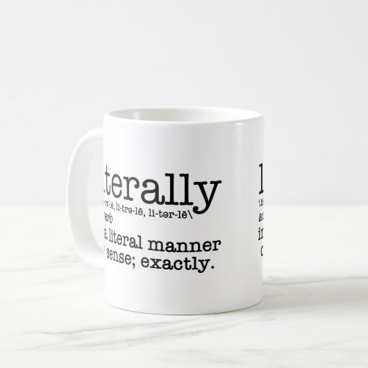 Englische Grammatik wörtlich Kaffeetasse (Vorderseite Links)