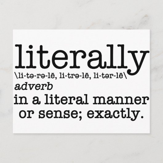 Englische Grammatik wörtlich Postkarte (Vorderseite)