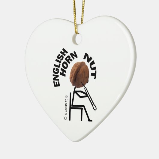 Englische HornNut Keramik Ornament (Links)