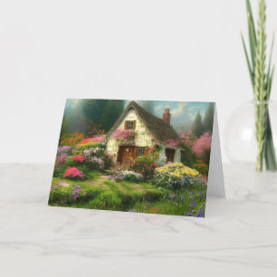 ENGLISCHE HÜTTE BLANK GREETKARTE DANKESKARTE