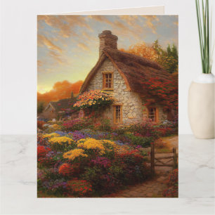 ENGLISCHE HÜTTE FLORAL ART GEBURTSTAGSKARTEN KARTE