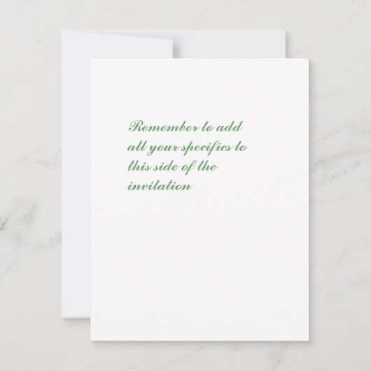 Englische Hütte Garden Einladung (Rückseite)