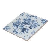 Englische Hütte Garden Floral Dusty Blue Pattern Fliese (Seite)