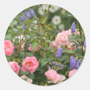 Englische Hütte Garden Runder Aufkleber