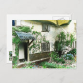 Englische Hütte Garten mit Efeu umrahmt Tür Postkarte (Vorne/Hinten)