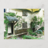 Englische Hütte Garten mit Efeu umrahmt Tür Postkarte (Vorderseite)