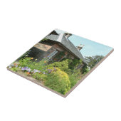 Englische Hütte II mit Blumengartenfotografie Fliese (Seite)