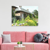 Englische Hütte II mit Blumengartenfotografie Leinwanddruck (Insitu (Wohnzimmer))
