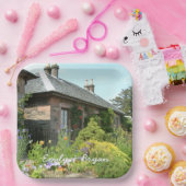 Englische Hütte II mit Blumengartenfotografie Pappteller (Party)