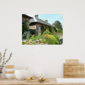 Englische Hütte II mit Blumengartenfotografie Poster (Küche)
