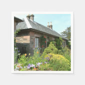 Englische Hütte II mit Blumengartenfotografie Serviette (Vorderseite)
