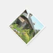 Englische Hütte II mit Blumengartenfotografie Serviette (Ecke)