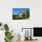 Englische Hütte mit Gartenposter Poster (Heimbüro)