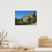 Englische Hütte mit Gartenposter Poster (Küche)