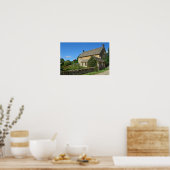 Englische Hütte mit Gartenposter Poster (Küche)