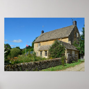 Englische Hütte mit Gartenposter Poster