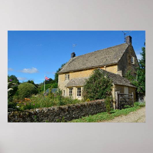 Englische Hütte mit Gartenposter Poster (Vorne)