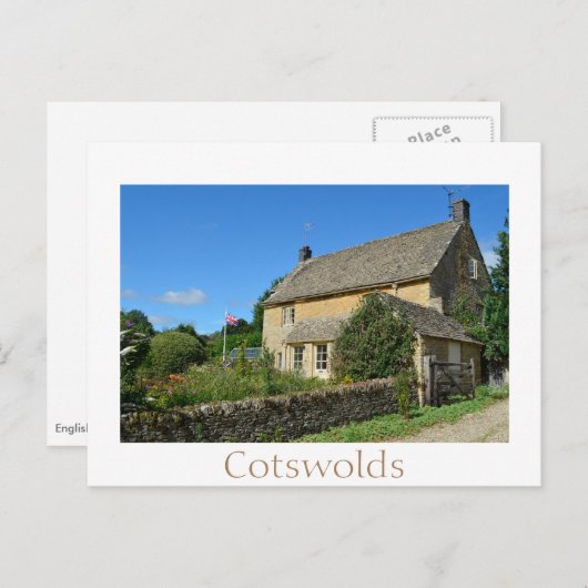 Englische Hütte mit Gartenpostkarte Postkarte (Vorne/Hinten)