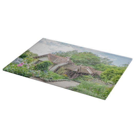 Englische Hütte mit Glasschneidbrett Schneidebrett (Ecke)