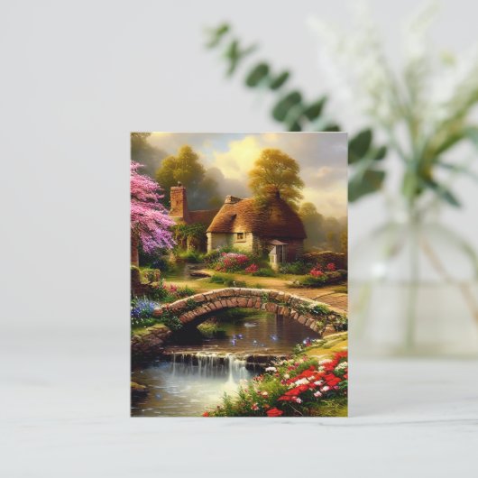 Englische Hütte Postkarte (Stehend Vorderseite)