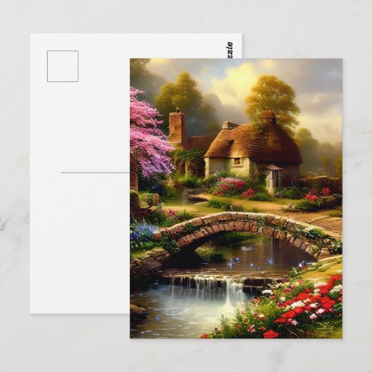 Englische Hütte Postkarte (Vorne/Hinten)